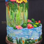 Pond Flowers Wedding Cake