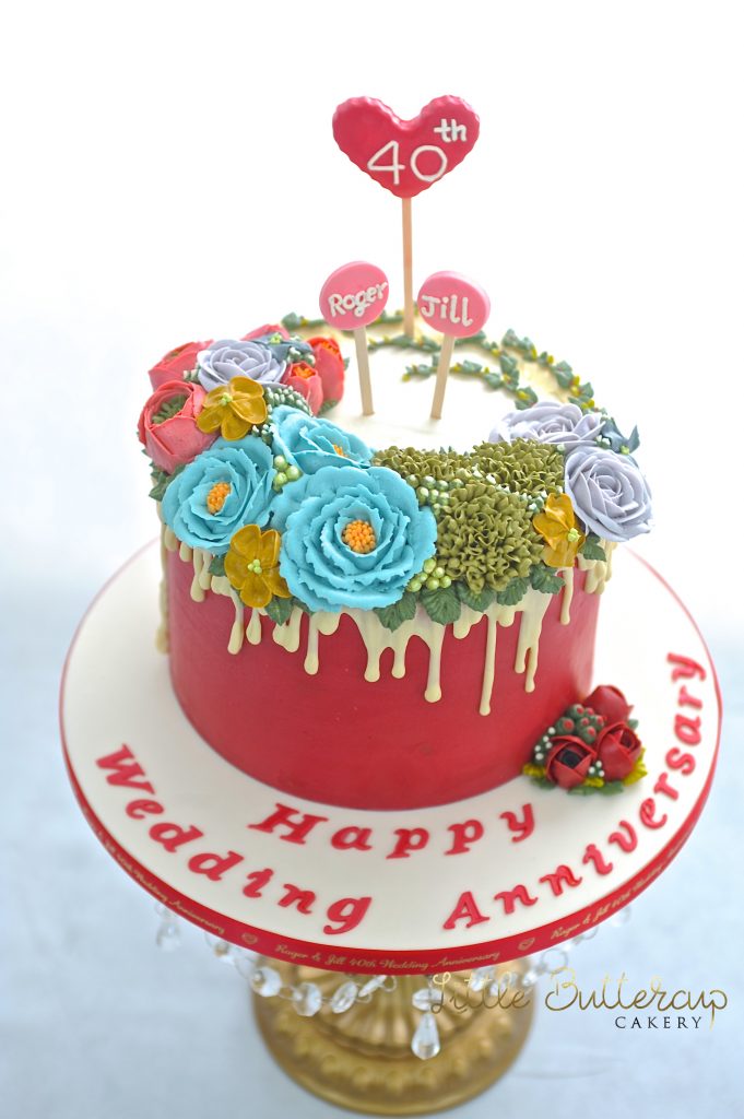 Celebration cake Ruby Wedding Anniversary