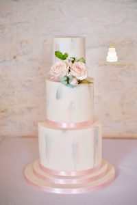pastel colour tone wedding cake