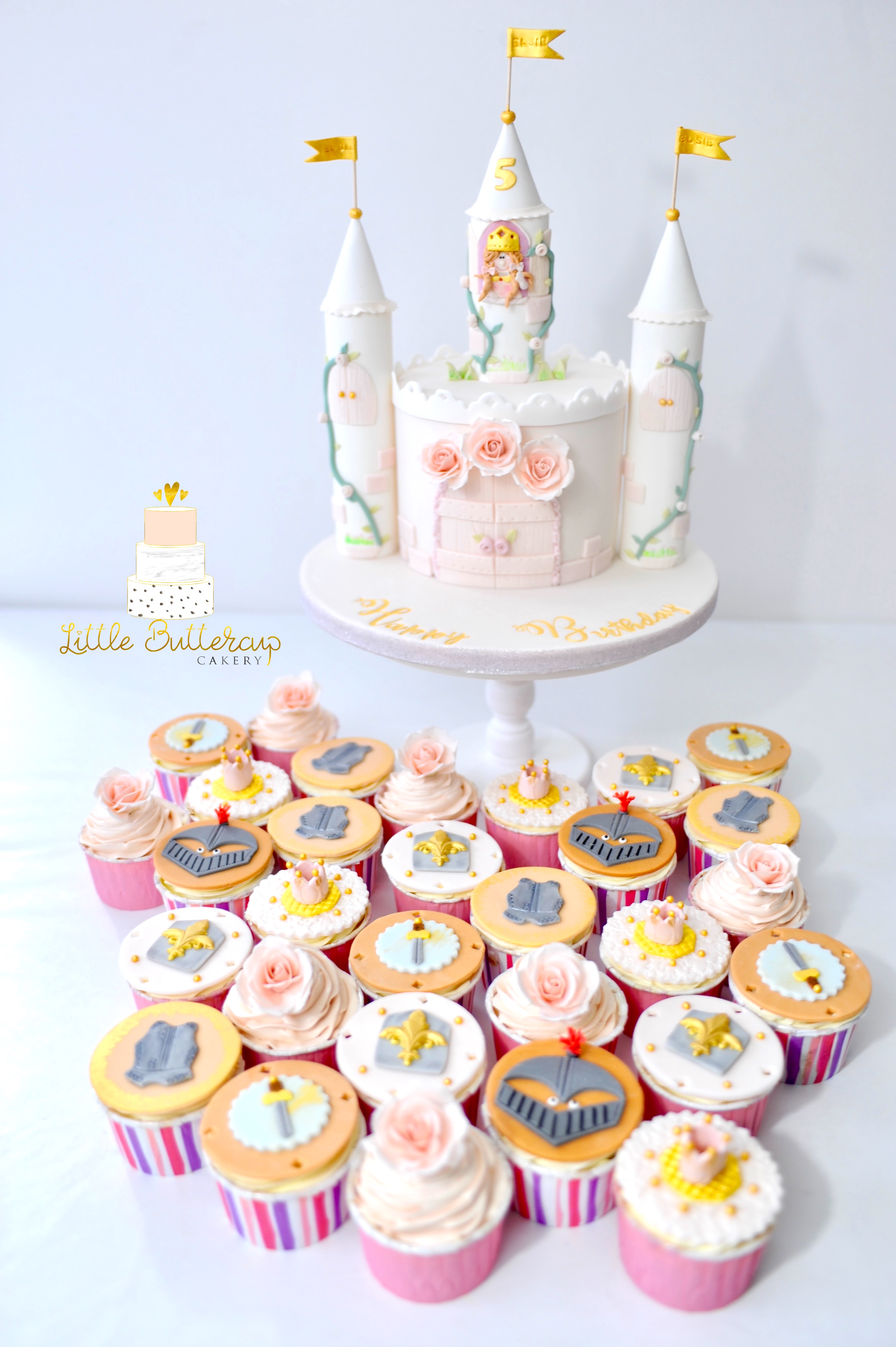 Princess and knight cupcakes