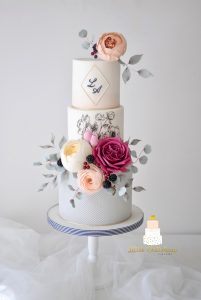 wedding cake blush pink