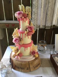 Drip effect wedding cake