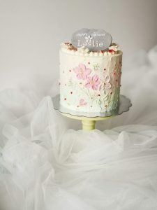 Pastel buttercream birthday cake